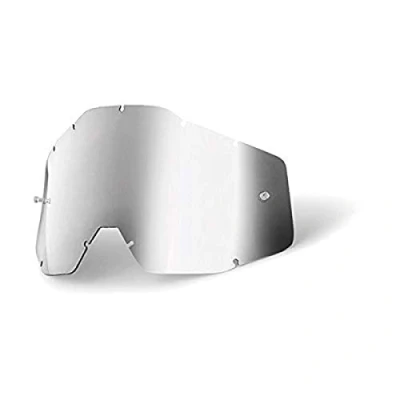 Image of 100% Accuri Racecraft/Accuri/Strata Goggles Replacement Lens, Women&#039;s Men&#039;s, Ecran Miroir argent/Fumé anti buée, silver, One Size