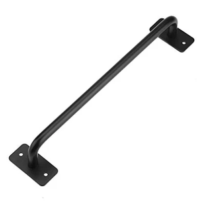 Image of Iron Door Handle Barn Run Metal Black Retro Wardrobe Long Field Style Large