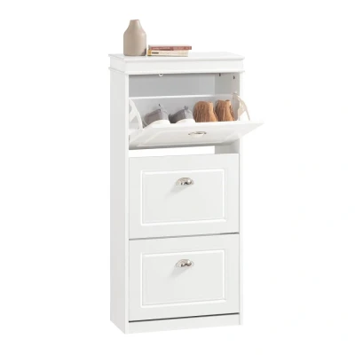 Image of SoBuy 3 Flip drawers Shoe Cabinet Rack Storage Cupboard Organizer White W53 x D24 H117cm FSR94 W