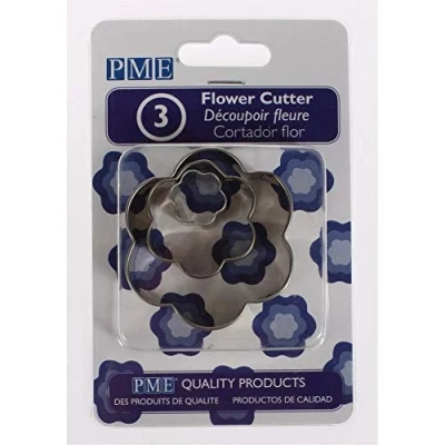 Image of PME Stainless Steel Flower Cutters, Set of 3,Silver,6 x 1.2 6 cm