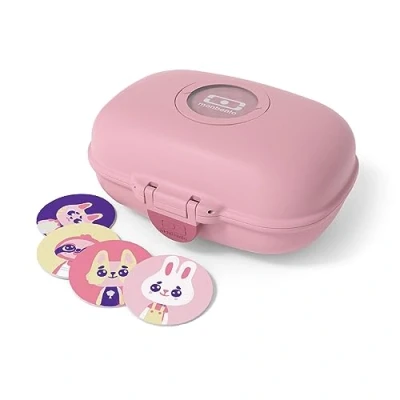 Image of monbento Kids Snack Box MB Gram Blush for Boys &amp; Girls Ideal Lunches or Snacks at School/Park BPA Free Food Grade Safe Pink