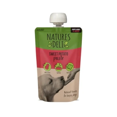 Image of Natures Deli Sweet Potato Paste Dog Treat for Feeding Mat, Food Topper, Hypoallergenic Wet Reward Dogs 100g
