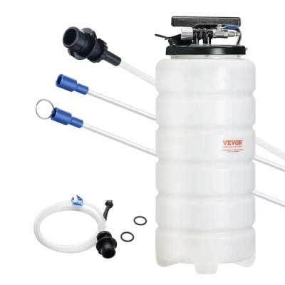 Image of VEVOR Fluid Extractor, 4 Gallons (15 Liters), Pneumatic/Manual Oil Changer Vacuum Extractor with Dipstick and Suction Hose, Change Pump for Automotive Fluids Evacuation