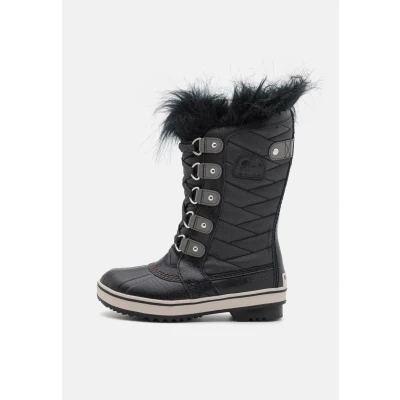 Image of Sorel Youth Tofino II WP Unisex Winter boots for kids, Size: 5, Black/quarry Imitation leather/ textile