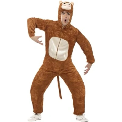 Image of Smiffys Monkey Costume, Adult, L Size 42inches 44inches, Brown