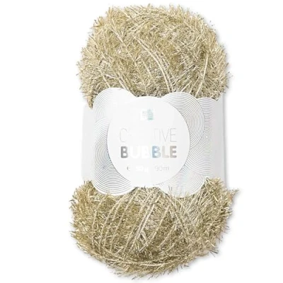 Image of Frida&#039;s Wollhaus Rico Design 50 g Creative Bubble Sponge Yarn Wool Knitting Crochet 57 Colours (015 Metallic Gold)