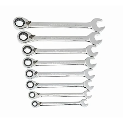 Image of GearWrench 8 Pc. 12 Pt. Reversible Ratcheting Combination Wrench Set, Metric 9543