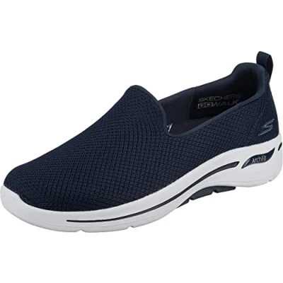 Image of Skechers Women&#039;s Go Walk Arch Fit Grateful Sneaker, Navy and White, 4.5 UK