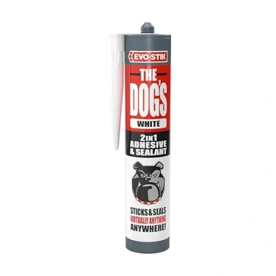 Image of EVO STIK THE DOG&#039;S B*LL*CKS Adhesive &amp; Sealant, Solvent Free, High Strength, Multi purpose, Waterproof, Colour: White, Size: 290ml