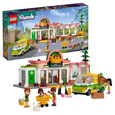 Image of LEGO 41729 Friends Organic Grocery Store, Supermarket Toy Shop for Kids, Girls and Boys 8 Plus Years Old, Playset with Truck &amp; 4 Mini Dolls, 2023 Series Characters