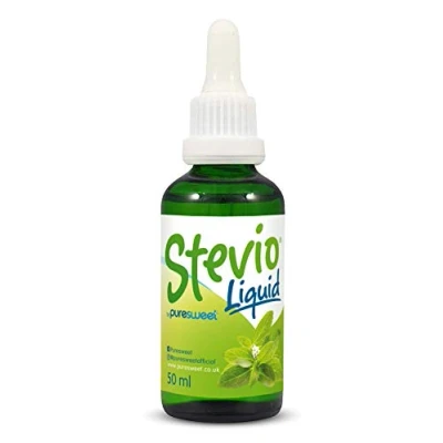 Image of Stevio® Stevia Liquid Drops 50ml, Pure Stevia, 100% Natural, Zero Calorie Sweetener, Diabetic and Keto Friendly, Glass Bottle.
