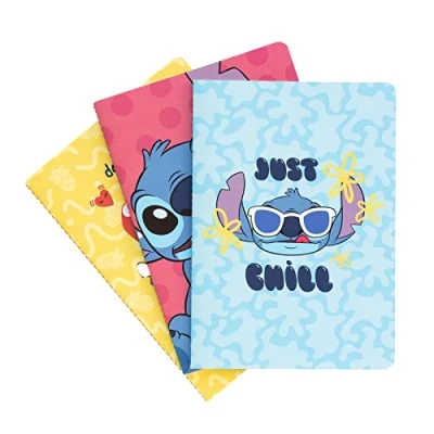 Image of Grupo Erik Disney Stitch Tropical Pack Of 3 A5 Notebooks Notebook Notepads Notepad Stationery Gifts