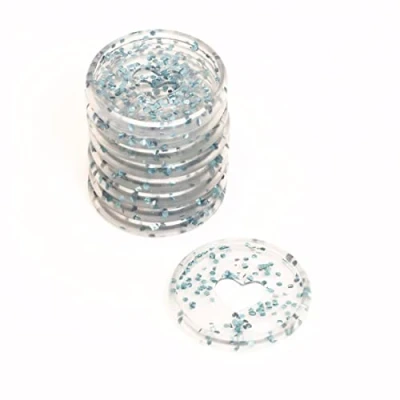 Image of Craftelier Plastic Glitter Disc Rings M for Scrapbooking Binding and Other Crafts Planners, Agendas, Notebooks or Albums Pack of 9 pcs. 35 mm Diameter Colour Blue with