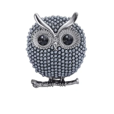 Image of LISADORE Pearl Owl Brooch Animal Bird Pins Pearls Women Lapel Pin Cartoon Cute Badge Gfits for Clothes,Dresses,Hats,Bags