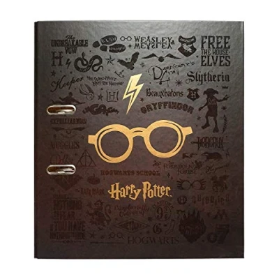 Image of Grupo Erik Harry Potter Lever Arch File A4 Folder Large Documents Storage Files 11 x 12.6 inches 28 32 cm Ring Binder 2 Stationery