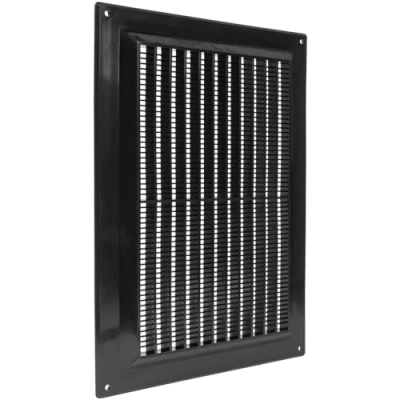 Image of 10&#039;&#039; x 7&#039;&#039; Inch / 250 170 mm Plastic Vent Cover Black Rectangular Soffit Exhaust Ventilation Louver Air Inlet Grille Built in Screen Mesh HVAC Duct