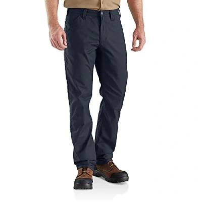 Image of Carhartt Men&#039;s Rugged Professional Series Flex Relaxed Fit Canvas Work Pant, Navy, 42W / 30L