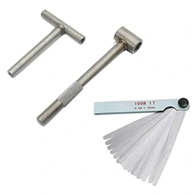 Image of 3 Pcs Motorcycle Engine Valve Screw Adjusting Spanner + Feeler Gauge