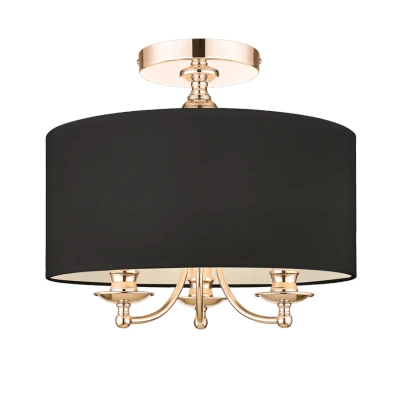 Image of Abu Dhabi 3 Light Cylindrical Ceiling Gold, E14