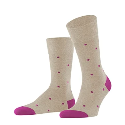 Image of FALKE Men&#039;s Dot Socks, Cotton, Beige (Pebble Melange 4044), 5.5 8 (1 Pair)