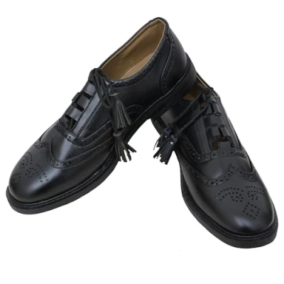 Image of Mens Leather Ghillie Brogues, Scottish Brogues or Kilt Shoes, Smart Formal, Comfortable Fit, Wedding Lace Up Dress Shoes (UK_Footwear_Size_System, Adult, Men, Numeric, Wide, Numeric_11) Black
