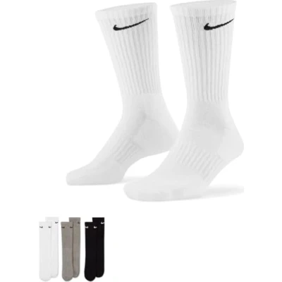 Image of NIKE U Nk Everyday Cush Crew 3PR Socks Wh(Blk)/Dgh(Blk)/Blk(Wh), X Large