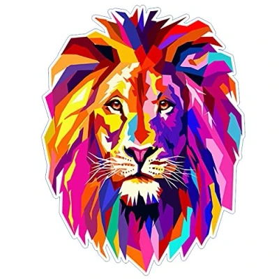 Image of 1st Class Designs 2 x Full Colour Lion Head 10 8 Inch Any Funny Bumper Sticker Caravan Campervan Motorhome Car Van Decal Free P&amp;P Made In Yorkshire