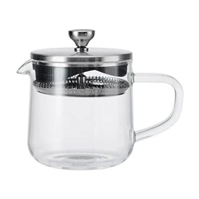 Image of La Cafetière Loose Leaf 2 Cup/550ml Teapot with Lid, Heat Resistant Glass Tea Infuser Built in Stainless Steel Filter for Leaves and Ground Coffee Infusions