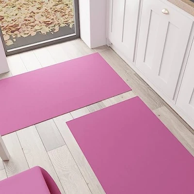 Image of PETTI Artigiani Italiani Kitchen Rug, Runner, Washable, Non Slip, Plain, 52 x 180 cm, Fuchsia, 100% Made in Italy