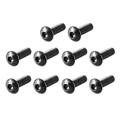 Image of sourcing map M3 x 10mm Alloy Steel Hex Socket Button Head Screws Black 100 Pcs