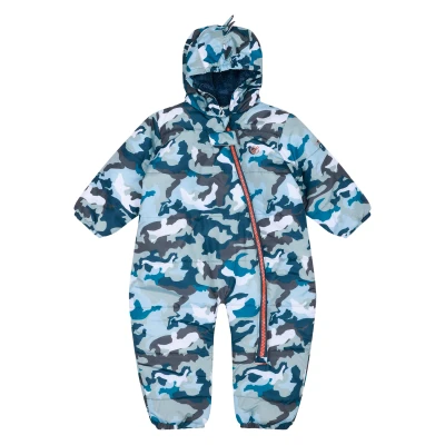 Image of Dare 2b Kids Fully Lined Bambino II Insulated Snowsuit Blue Camo Print, Size: 36 48