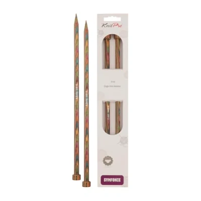 Image of KnitPro 35 cm x 9 mm Symfonie Single Pointed Needles, Multi Color
