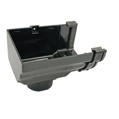 Image of Marley Classic RCO51 Ogee Gutter STOPEND Outlet Black Left Hand