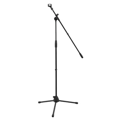Image of World Rhythm Boom Microphone Stand and Mic Clip Height Adjustable with Tripod Base