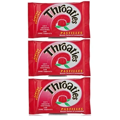 Image of Throaties Strong Original Pastilles for Soft Soothing with Honey &amp; Menthol X 3