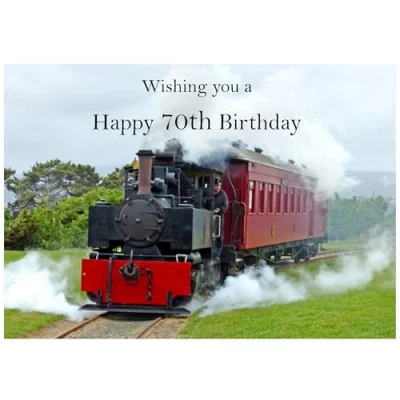 Image of Beebooh cards Steam train 70th birthday card