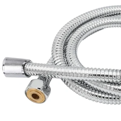 Image of YEAUPE 2M 2.0m(79&quot;) Universal Shower Pipe Anti Kink Standard G1/2 All Copper Connectors Premium Replacement Stainless Steel Hose,Chrome