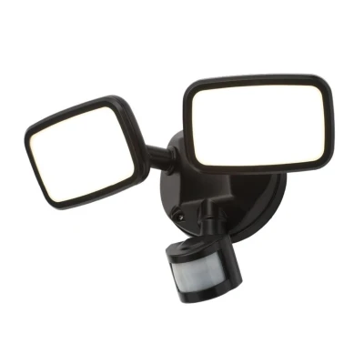 Image of Zinc ZN 35688 BLK Lynn LED Double Wall Light, PIR, Black, 4000K