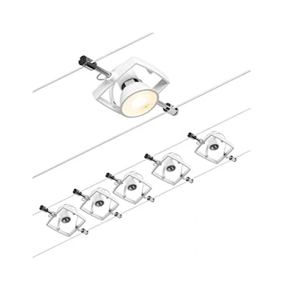 Image of Paulmann 94432 CorDuo Cable System Lighting Set Mac II DC, Max 5 x 10 Watt Extendable Wire Matt White Plastic GU5.3 Without Bulbs