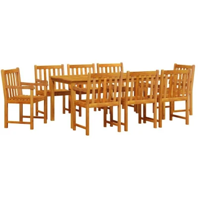 Image of vidaXL 9 Piece Garden Dining Set Solid Wood Acacia