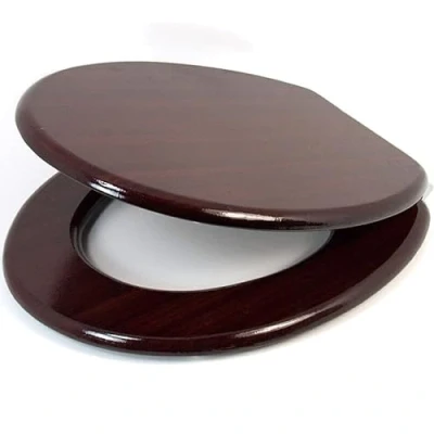 Image of Marco Paul 18&quot; Standard Toilet Seat Universal Adjustable to Fit Most Toilets Oval with Hinges &amp; Parts Bathroom Wooden MDF