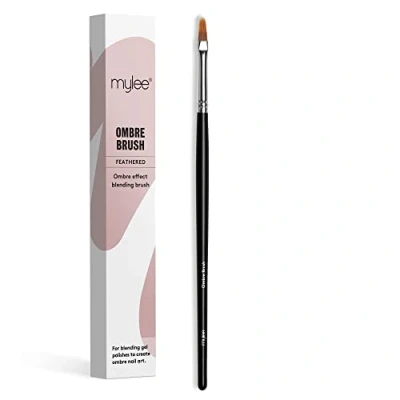 Image of Mylee Brush for Gel Nail Art &amp; Polish Application, 7 Designs, Oval, Angled, Ombre, Fine, Professional Quality Manicure Painting Tool, Liner Drawing Pen, Home Salon Use