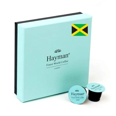 Image of Hayman Coffee, 100% Blue Mountain Coffee from Jamaica, Pods for Nespresso Machine, 20 Espresso Capsules, Medium Roast