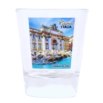 Image of Rome Italy Trevi Fountains Color Photo Shot Glass