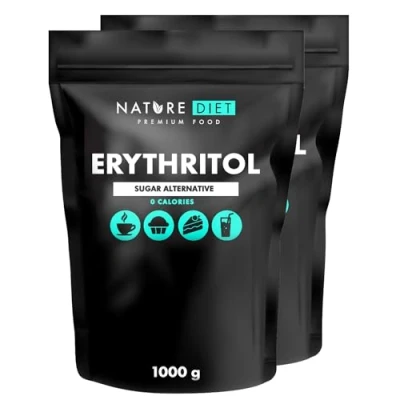 Image of Nature Diet Erythritol 2 x 1000 g Natural Sweetener Zero Calories Sugar Replacement Substitute
