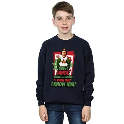Image of Elf Boys OMG Santa Sweatshirt 12 13 Years Navy Blue