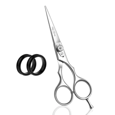 Image of Glamified Glam 5.5&quot; Hairdressing Scissors, Hair Cutting Scissor for Professional Hairdressers, Barber Stainless Steel Scissors Cutting, Sharp Women (Sliver 5.5 Inch)