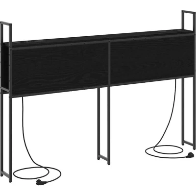 Image of vidaXL Storage Headboard Black oak 160 cm Engineered wood