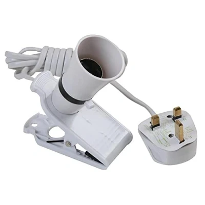 Image of CLIP ON LIGHT BC (B22) WHITE 2M LEAD