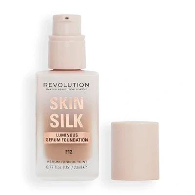 Image of Makeup Revolution, Skin Silk Serum Foundation, Light to Medium Coverage, Contains Hyaluronic Acid, F12, 23ml